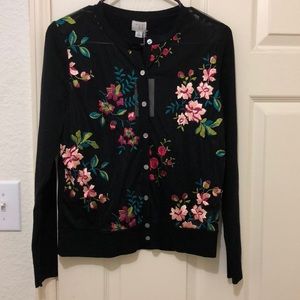 Target a new day embroidered black cardigan